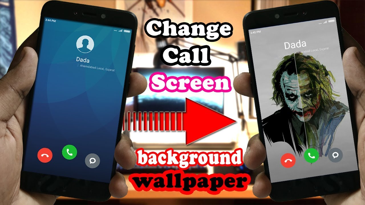 how to set photo on call background 